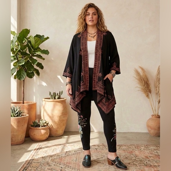 Johnny Was Other - JOHNNY WAS EYAL KNIT DRAPED CARDIGAN size 2X